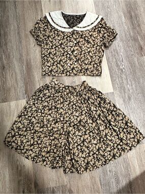 One-of-a-kind Handmade 80s Vintage Cottagecore Matching Set
